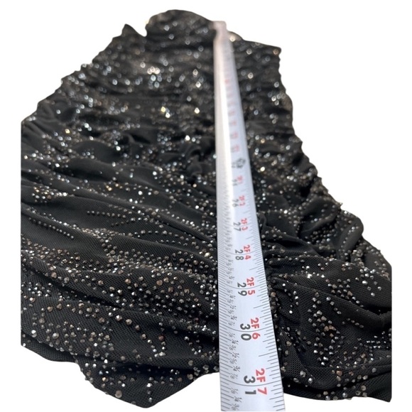 AFRM Mila Noir Rhinestone Rosette Mini Dress Size XS/TP, NWT - Picture 9 of 9